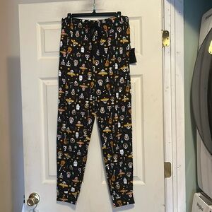 Spooky Night Black Pajama/Lounge Pants Size Medium Men’s